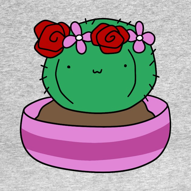 Little Cactus Wearing a Flower Crown by saradaboru